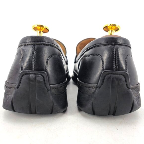Salvatore Ferragamo Italy Black Leather Bit Loafers Men 8.5 Dress Shoes Lug Sole - Picture 6 of 12